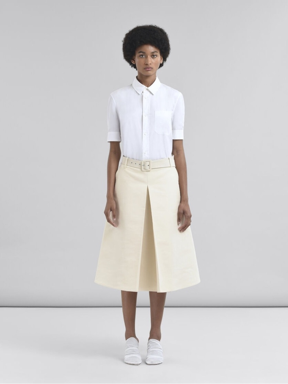 Marni Cream A-Line Skirt